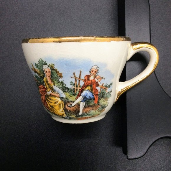 Vintage Royal China Demitasse Cup & Saucer Colonial Garden Scene - Picture 4 of 6